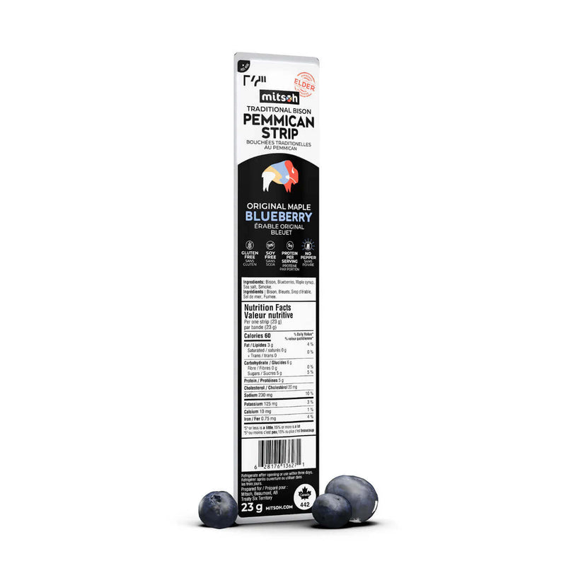 mitsoh - Pemmican Strips - Maple Blueberry (No Pepper)