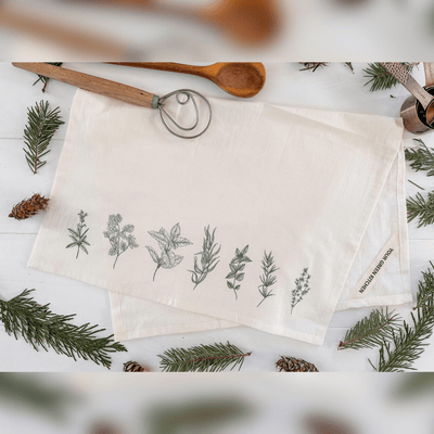 Garden Herbs Tea Towel